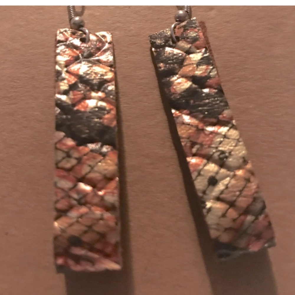 Leather Bar Earrings